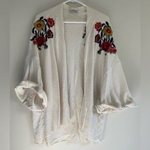 Zara Embroidered kimono style cardigan
